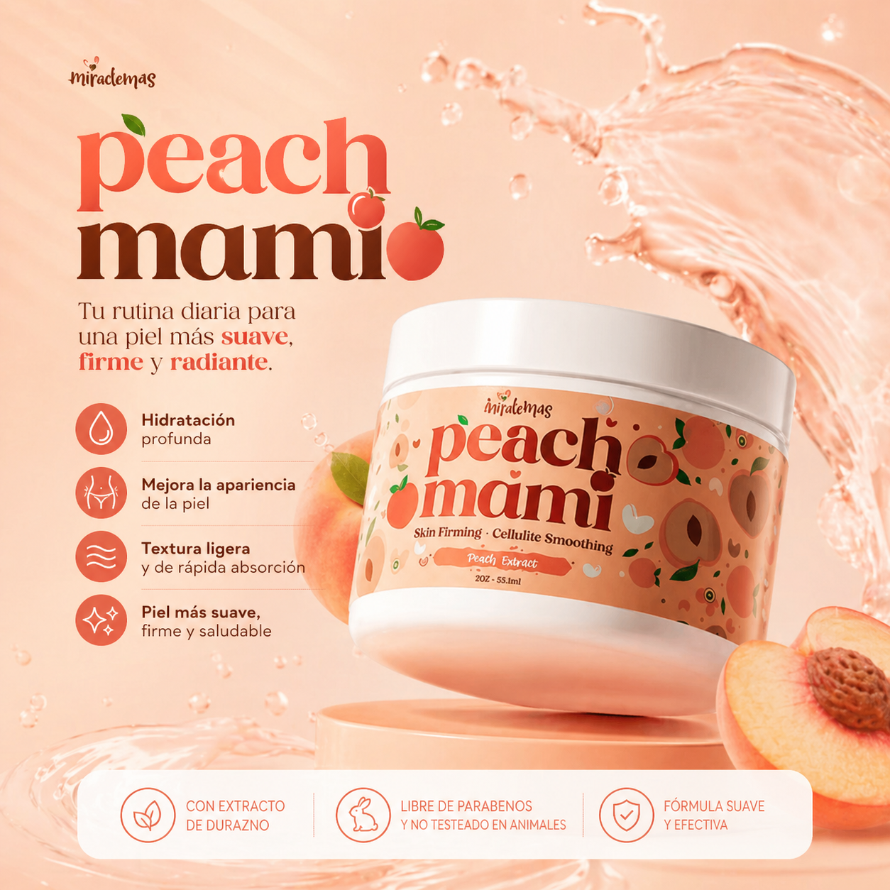 Peach Mami — Dale a tu piel una apariencia más firme y suave 🍑