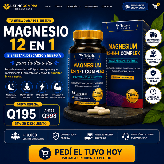 ⭐ Magnesio 12 en 1 Complex | Bienestar, Energía y Descanso para tu Día a Día