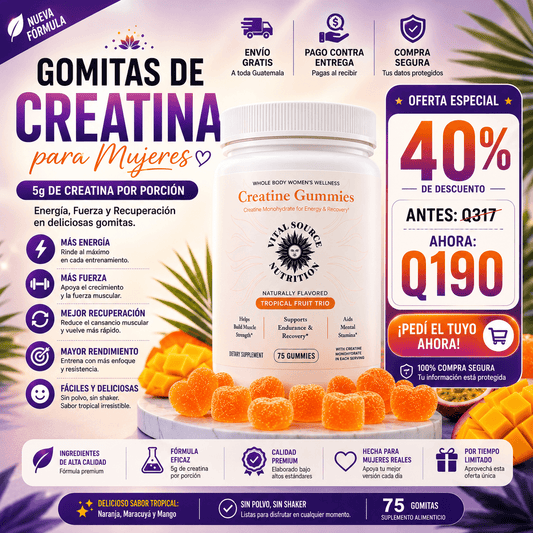 Gomitas de Creatina para Mujer — Tonifica Glúteos y Aumenta tu Energía 🍑✨