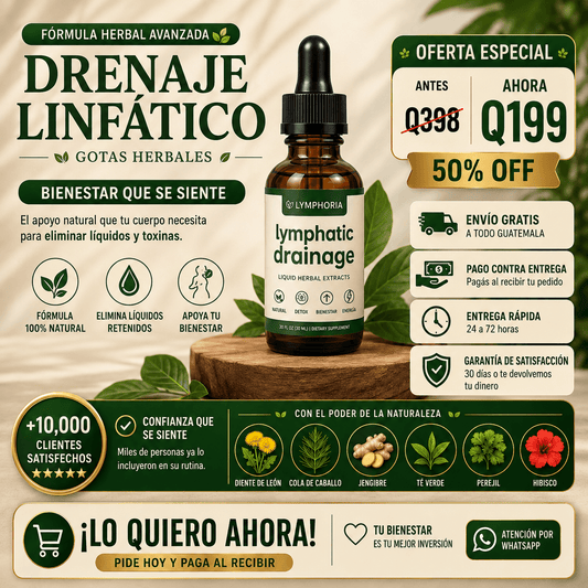 Drenaje Linfático Natural en Gotas | Ligereza y Bienestar para tu Día 💚