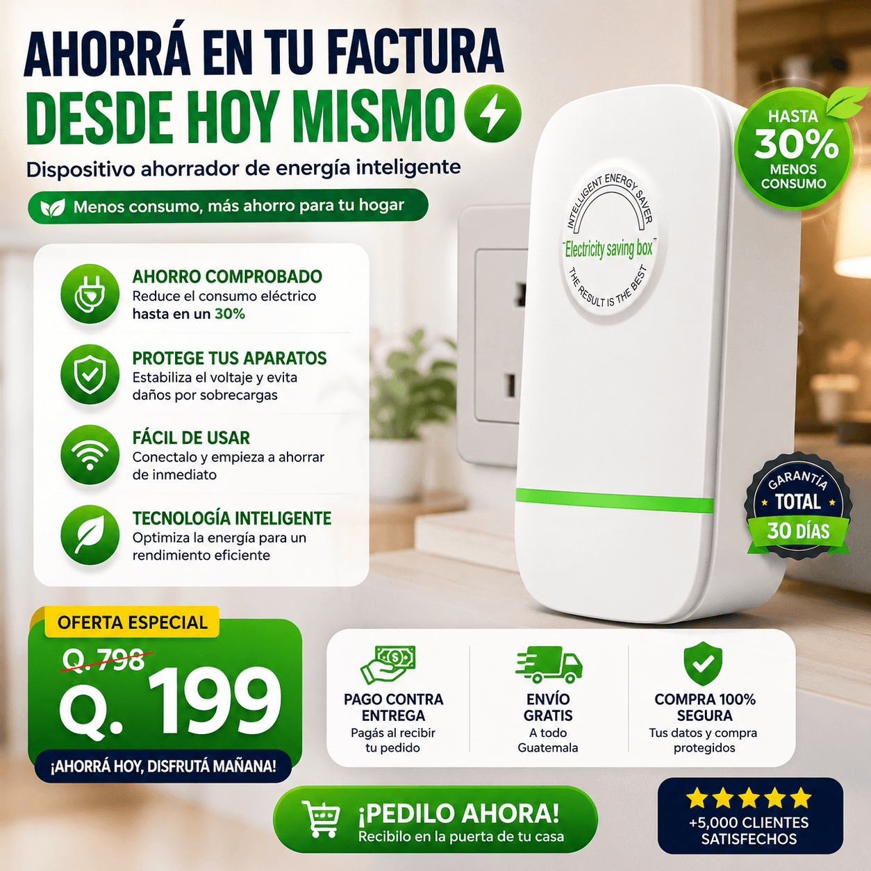 Dispositivo Inteligente de Ahorro de Energía + ENVÍO GRATIS!🔥